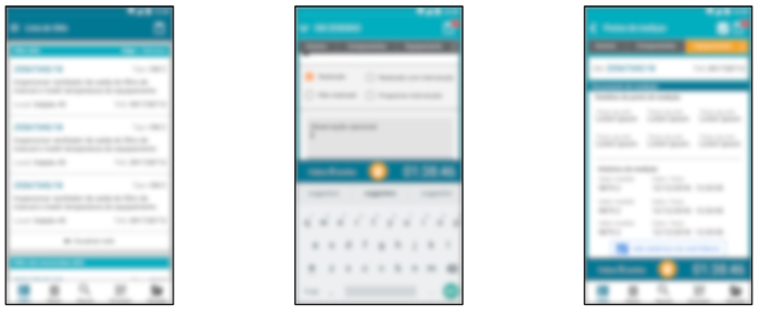 Detalhes das interfaces do aplicativo Duratex